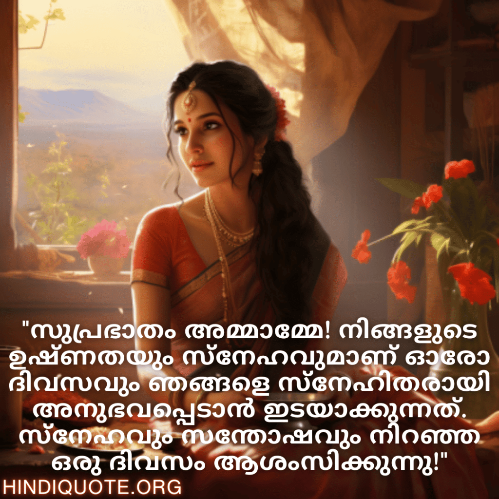 "സുപ്രഭാതം അമ്മാമ്മേ! നിങ്ങളുടെ ഉഷ്ണതയും സ്‌നേഹവുമാണ് ഓരോ ദിവസവും ഞങ്ങളെ സ്‌നേഹിതരായി അനുഭവപ്പെടാൻ ഇടയാക്കുന്നത്. സ്‌നേഹവും സന്തോഷവും നിറഞ്ഞ ഒരു ദിവസം ആശംസിക്കുന്നു!"