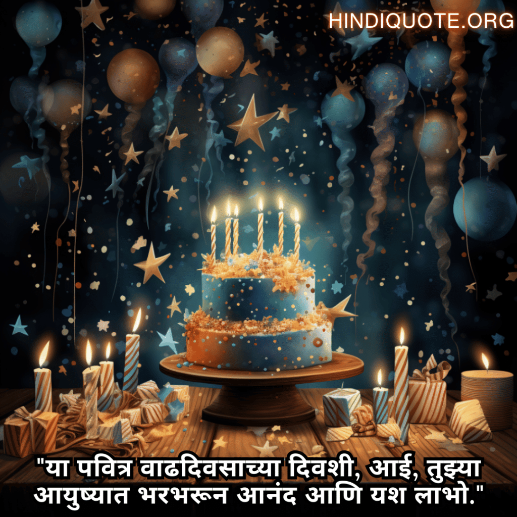 "या पवित्र वाढदिवसाच्या दिवशी, आई, तुझ्या आयुष्यात भरभरून आनंद आणि यश लाभो."