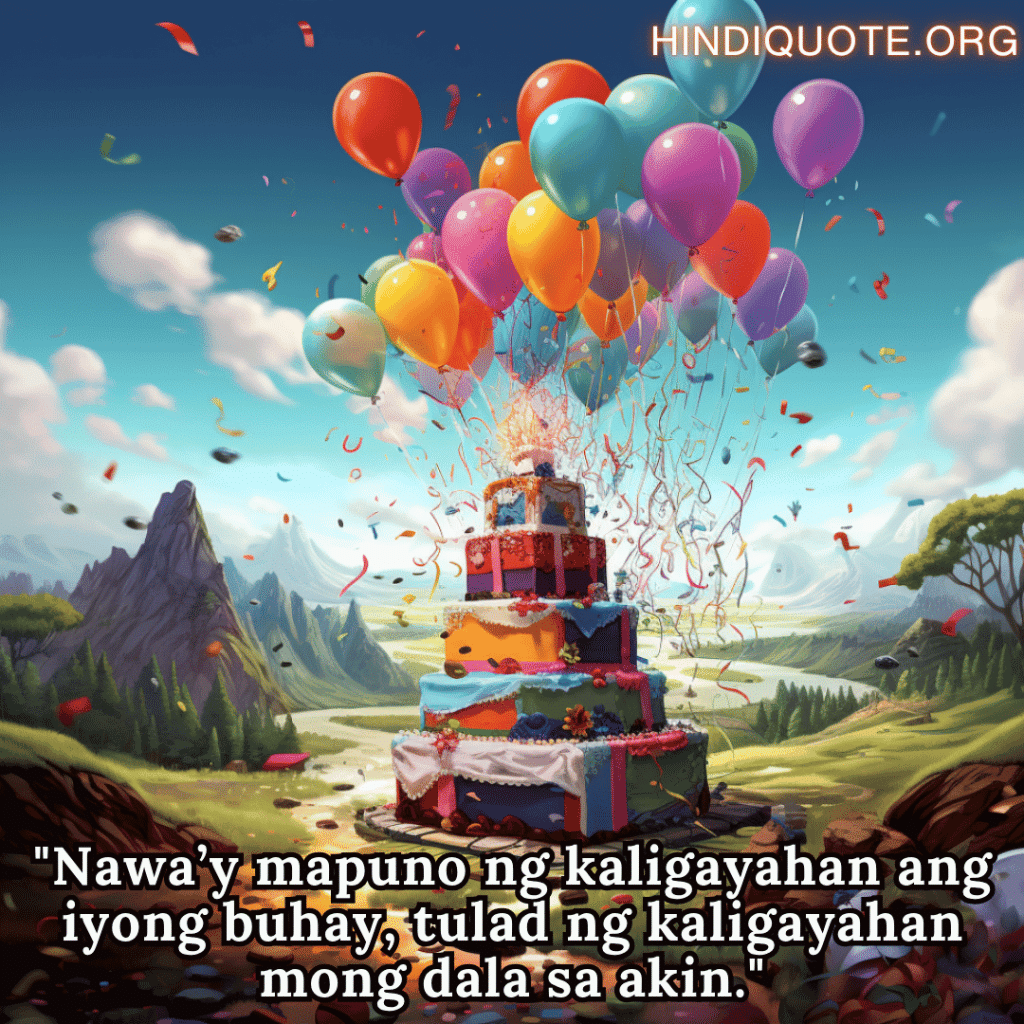 "Nawa’y mapuno ng kaligayahan ang iyong buhay, tulad ng kaligayahan mong dala sa akin."