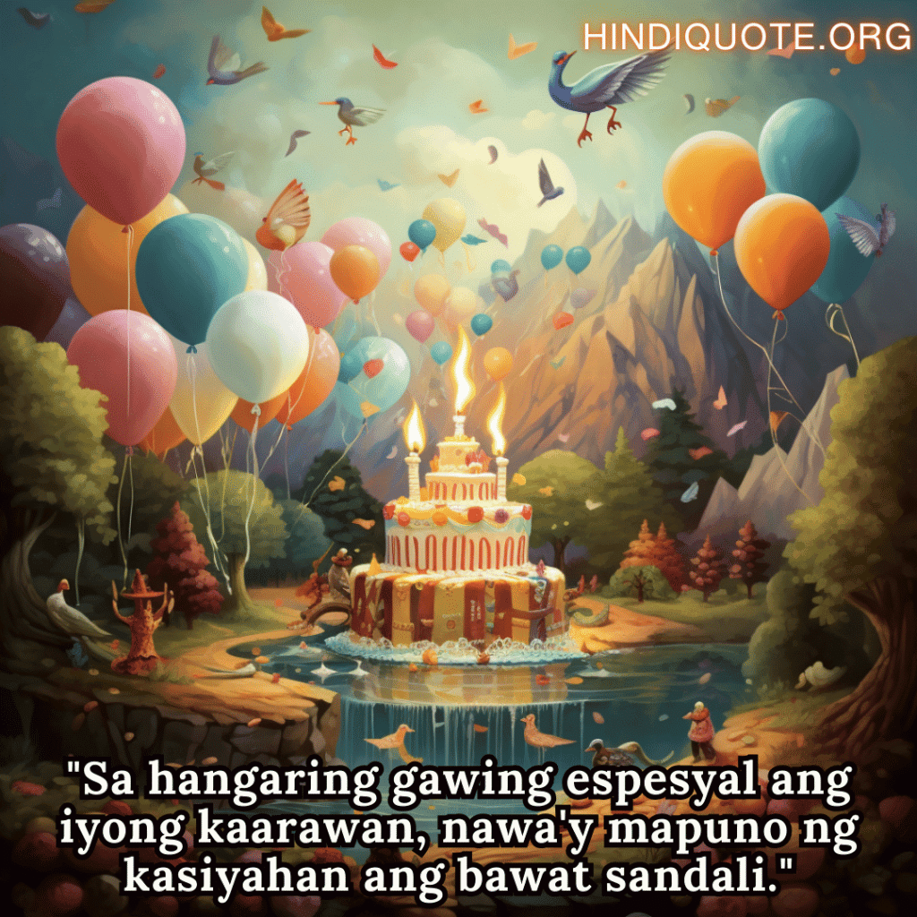 "Sa hangaring gawing espesyal ang iyong kaarawan, nawa'y mapuno ng kasiyahan ang bawat sandali."
