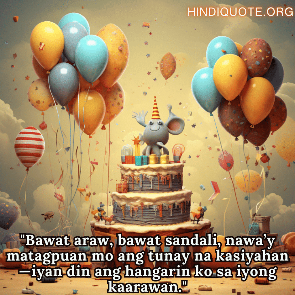 "Bawat araw, bawat sandali, nawa’y matagpuan mo ang tunay na kasiyahan—iyan din ang hangarin ko sa iyong kaarawan."