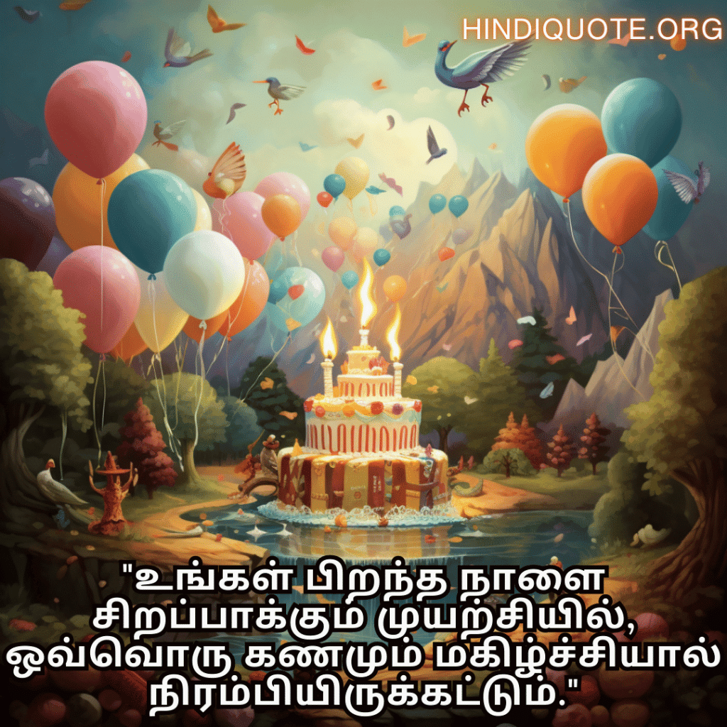"உங்கள் பிறந்த நாளை சிறப்பாக்கும் முயற்சியில், ஒவ்வொரு கணமும் மகிழ்ச்சியால் நிரம்பியிருக்கட்டும்."