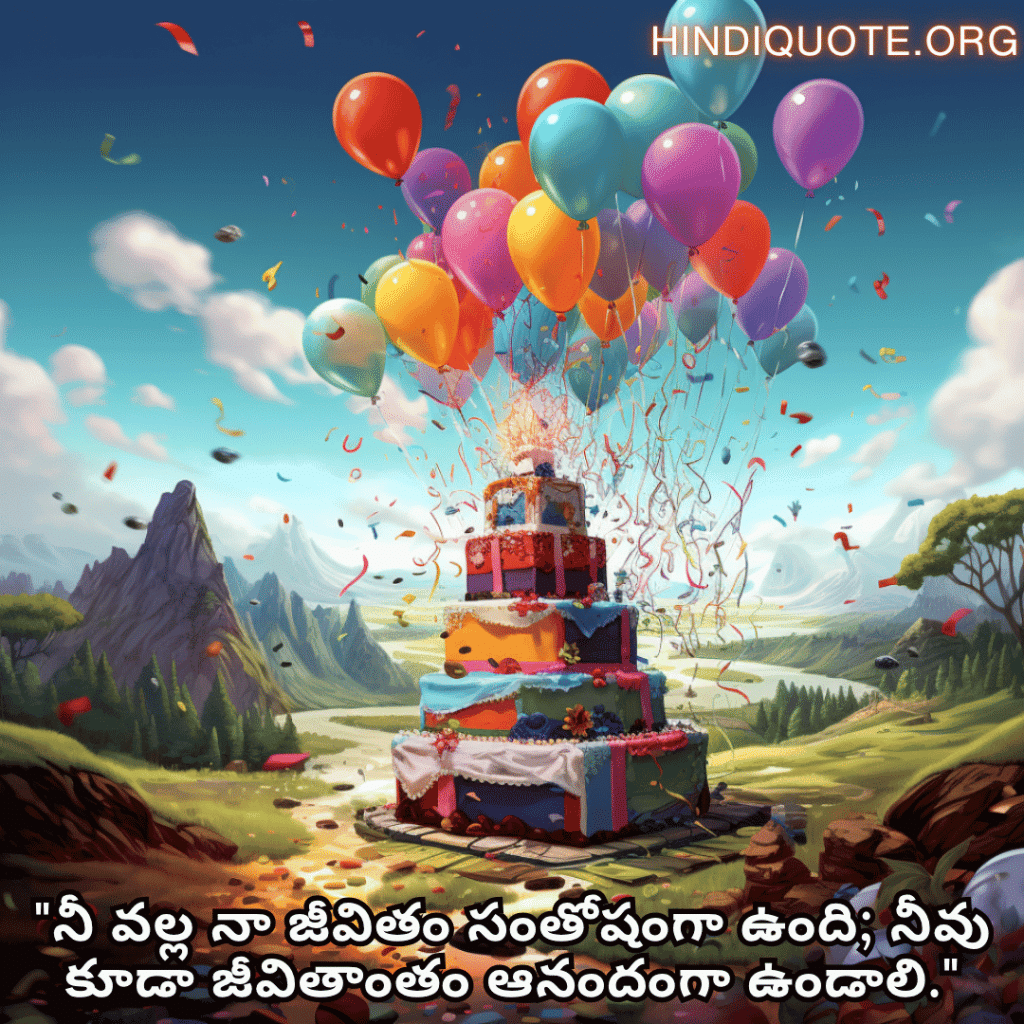 "నీ వల్ల నా జీవితం సంతోషంగా ఉంది; నీవు కూడా జీవితాంతం ఆనందంగా ఉండాలి."