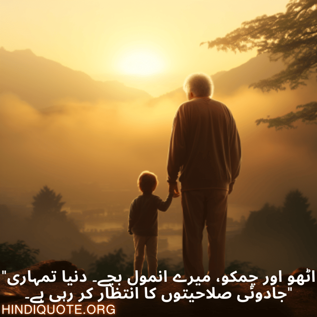 "اٹھو اور چمکو، میرے انمول بچے۔ دنیا تمہاری جادوئی صلاحیتوں کا انتظار کر رہی ہے۔"