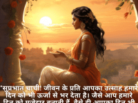 "सुप्रभात चाची! जीवन के प्रति आपका उत्साह हमारे दिन को भी ऊर्जा से भर देता है। जैसे आप हमारे दिन को मजेदार बनाती हैं, वैसे ही आपका दिन भी उल्लास से भर जाए!"