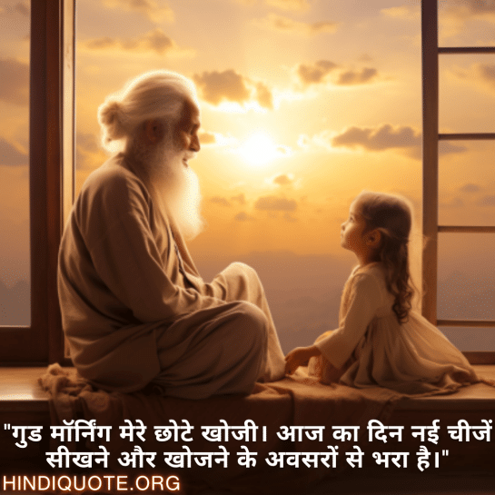 "गुड मॉर्निंग मेरे छोटे खोजी। आज का दिन नई चीजें सीखने और खोजने के अवसरों से भरा है।"