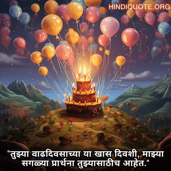 "तुझ्या वाढदिवसाच्या या खास दिवशी, माझ्या सगळ्या प्रार्थना तुझ्यासाठीच आहेत."