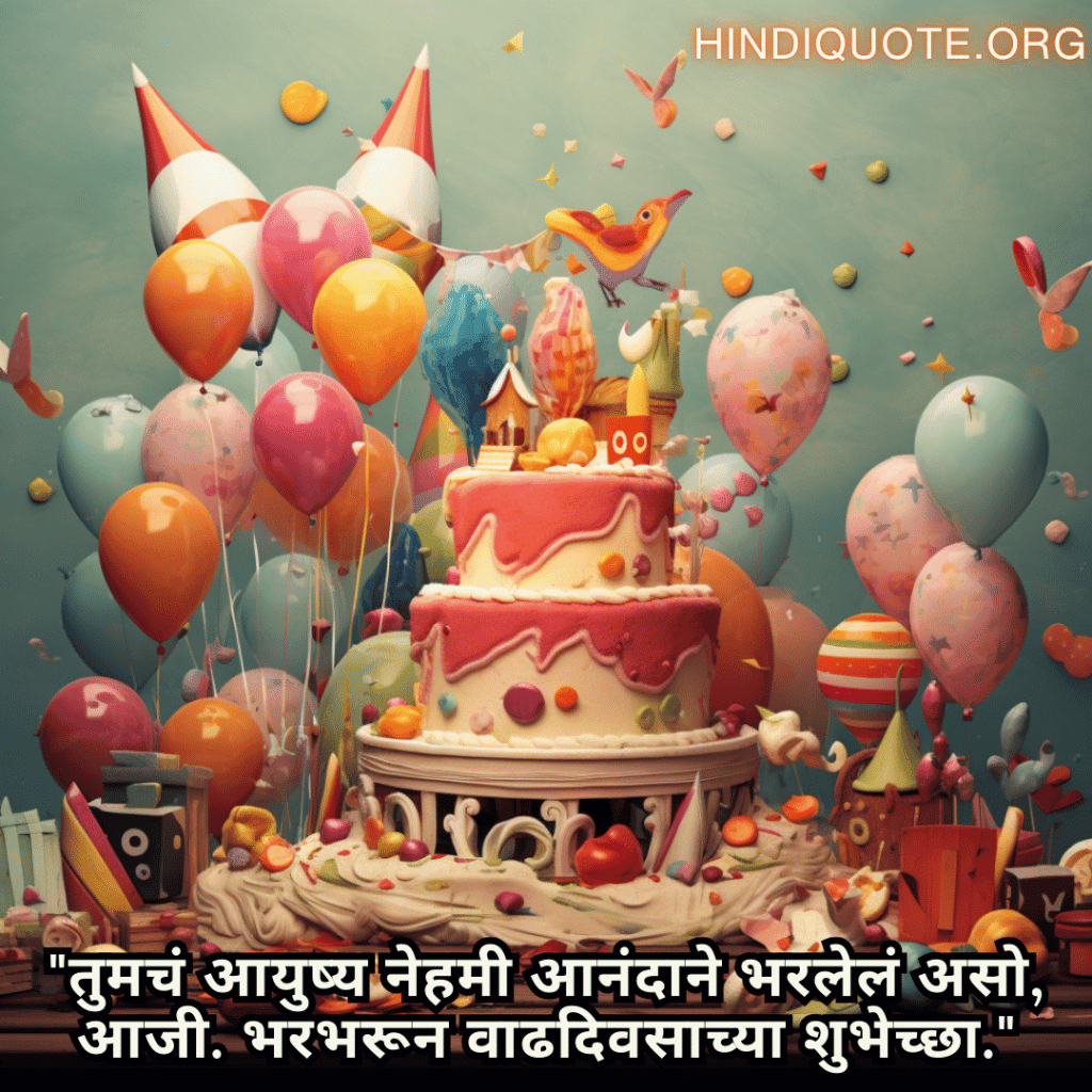 "तुमचं आयुष्य नेहमी आनंदाने भरलेलं असो, आजी. भरभरून वाढदिवसाच्या शुभेच्छा."
