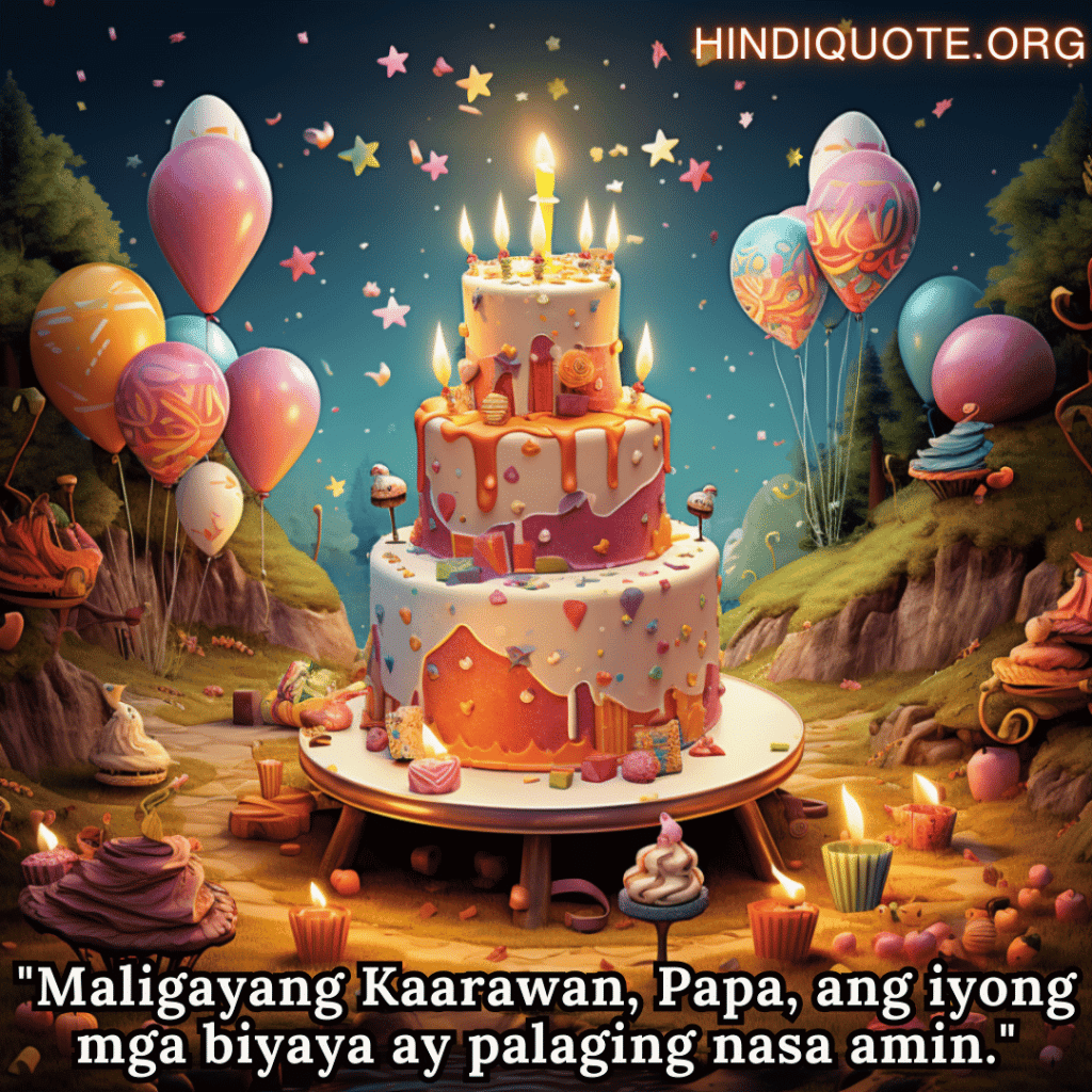 "Maligayang Kaarawan, Papa, ang iyong mga biyaya ay palaging nasa amin."