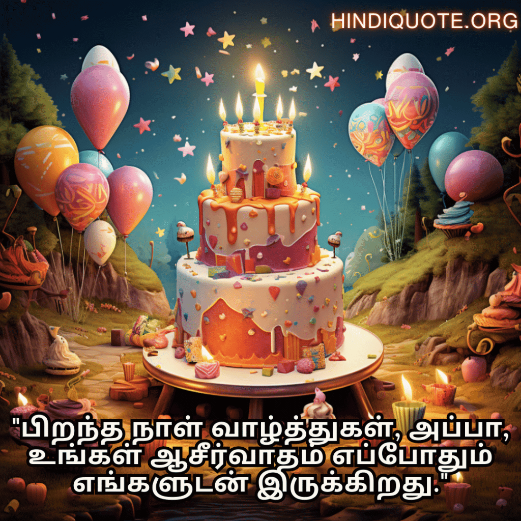 "பிறந்த நாள் வாழ்த்துகள், அப்பா, உங்கள் ஆசீர்வாதம் எப்போதும் எங்களுடன் இருக்கிறது."