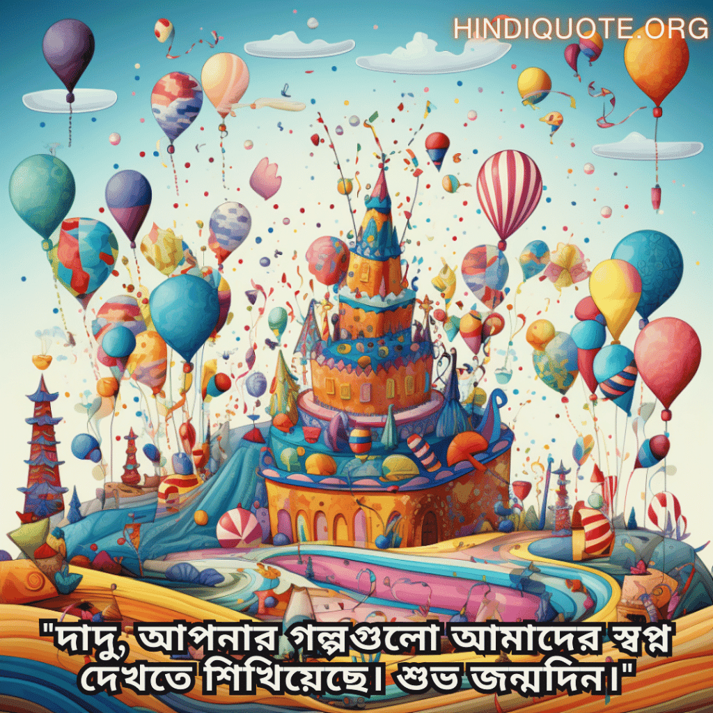"দাদু, আপনার গল্পগুলো আমাদের স্বপ্ন দেখতে শিখিয়েছে। শুভ জন্মদিন।"