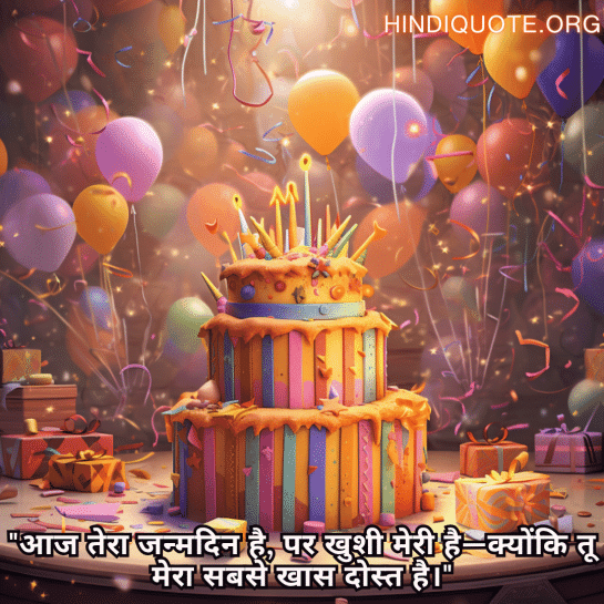 "आज तेरा जन्मदिन है, पर खुशी मेरी है—क्योंकि तू मेरा सबसे खास दोस्त है।"