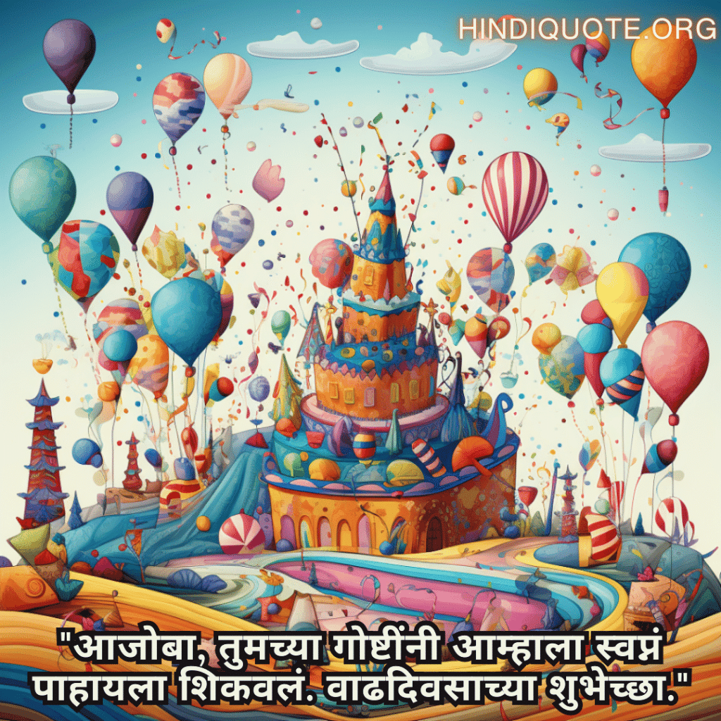 "आजोबा, तुमच्या गोष्टींनी आम्हाला स्वप्नं पाहायला शिकवलं. वाढदिवसाच्या शुभेच्छा."