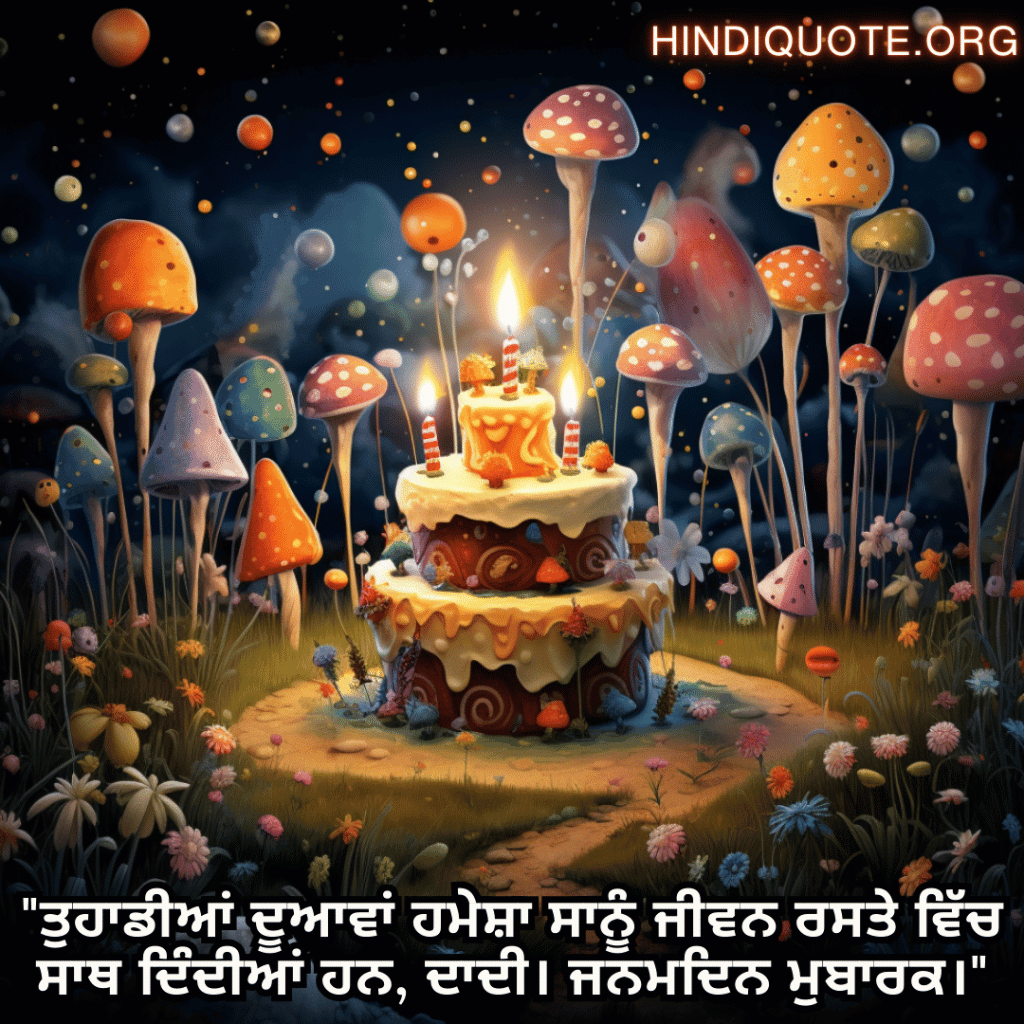 "ਤੁਹਾਡੀਆਂ ਦੂਆਵਾਂ ਹਮੇਸ਼ਾ ਸਾਨੂੰ ਜੀਵਨ ਰਸਤੇ ਵਿੱਚ ਸਾਥ ਦਿੰਦੀਆਂ ਹਨ, ਦਾਦੀ। ਜਨਮਦਿਨ ਮੁਬਾਰਕ।"