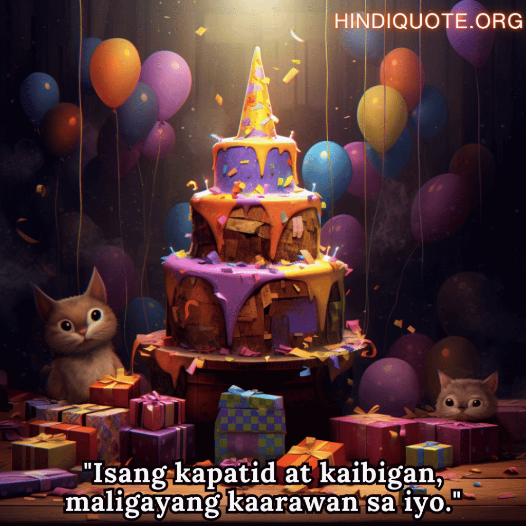 "Isang kapatid at kaibigan, maligayang kaarawan sa iyo."