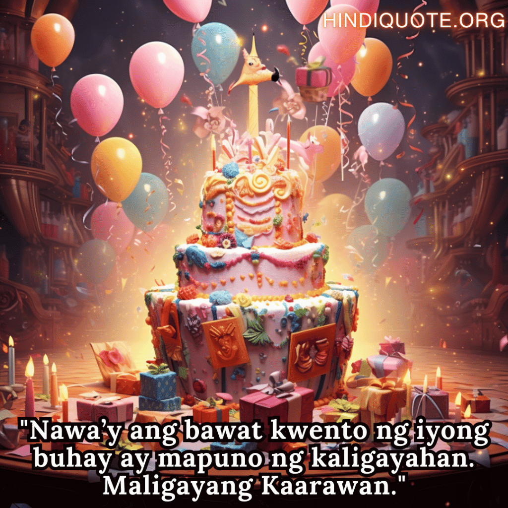 "Nawa’y ang bawat kwento ng iyong buhay ay mapuno ng kaligayahan. Maligayang Kaarawan."