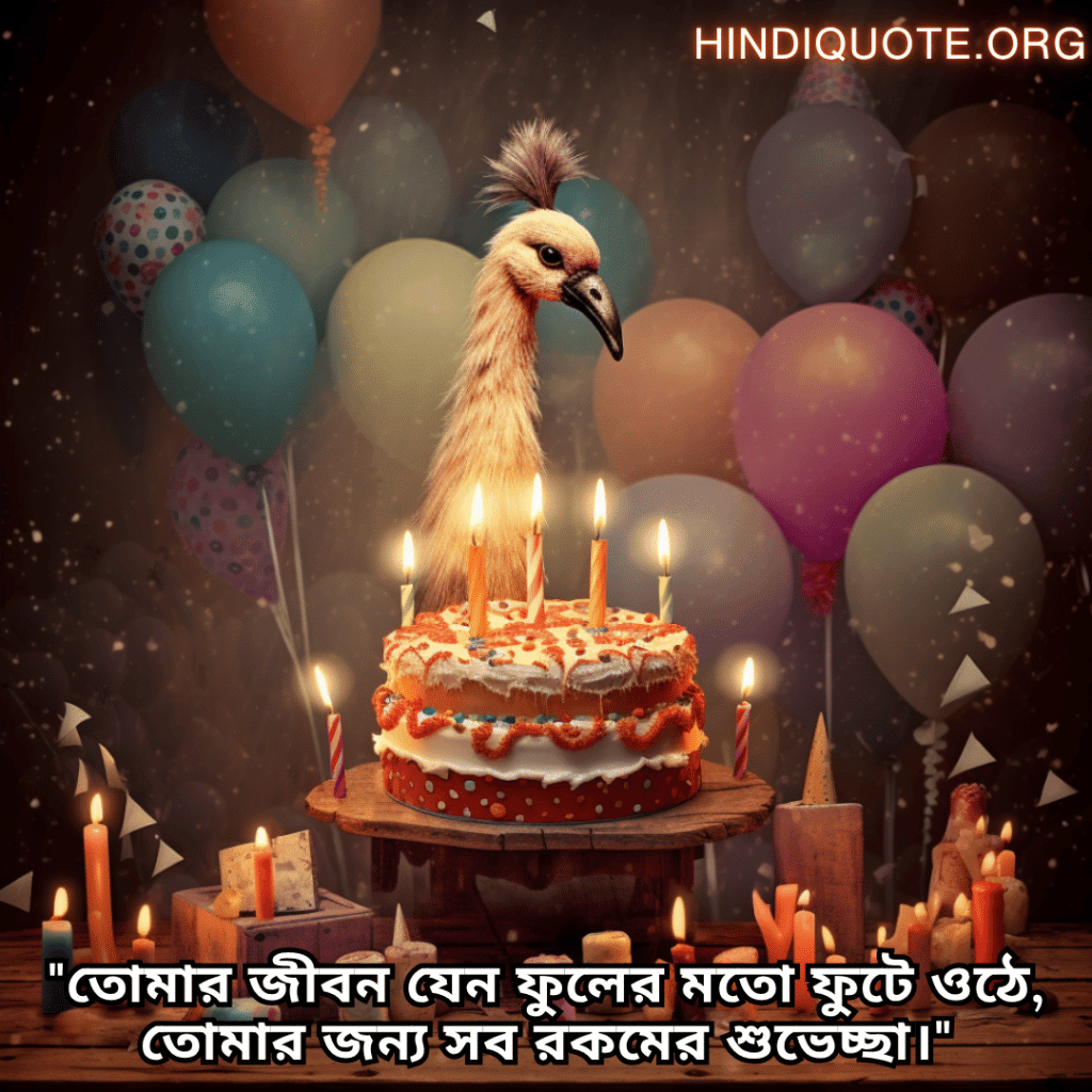 "তোমার জীবন যেন ফুলের মতো ফুটে ওঠে, তোমার জন্য সব রকমের শুভেচ্ছা।"