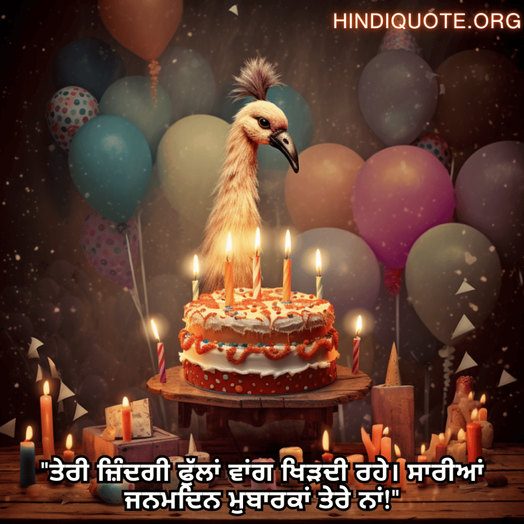 "ਤੇਰੀ ਜ਼ਿੰਦਗੀ ਫੁੱਲਾਂ ਵਾਂਗ ਖਿੜਦੀ ਰਹੇ। ਸਾਰੀਆਂ ਜਨਮਦਿਨ ਮੁਬਾਰਕਾਂ ਤੇਰੇ ਨਾਂ!"