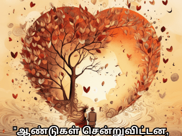Romantic Quotes In Tamil For Your Anniversary "ஆண்டுகள் சென்றுவிட்டன, ஆனால் நமது காதல் என்றும் புதிதாகவே உள்ளது."