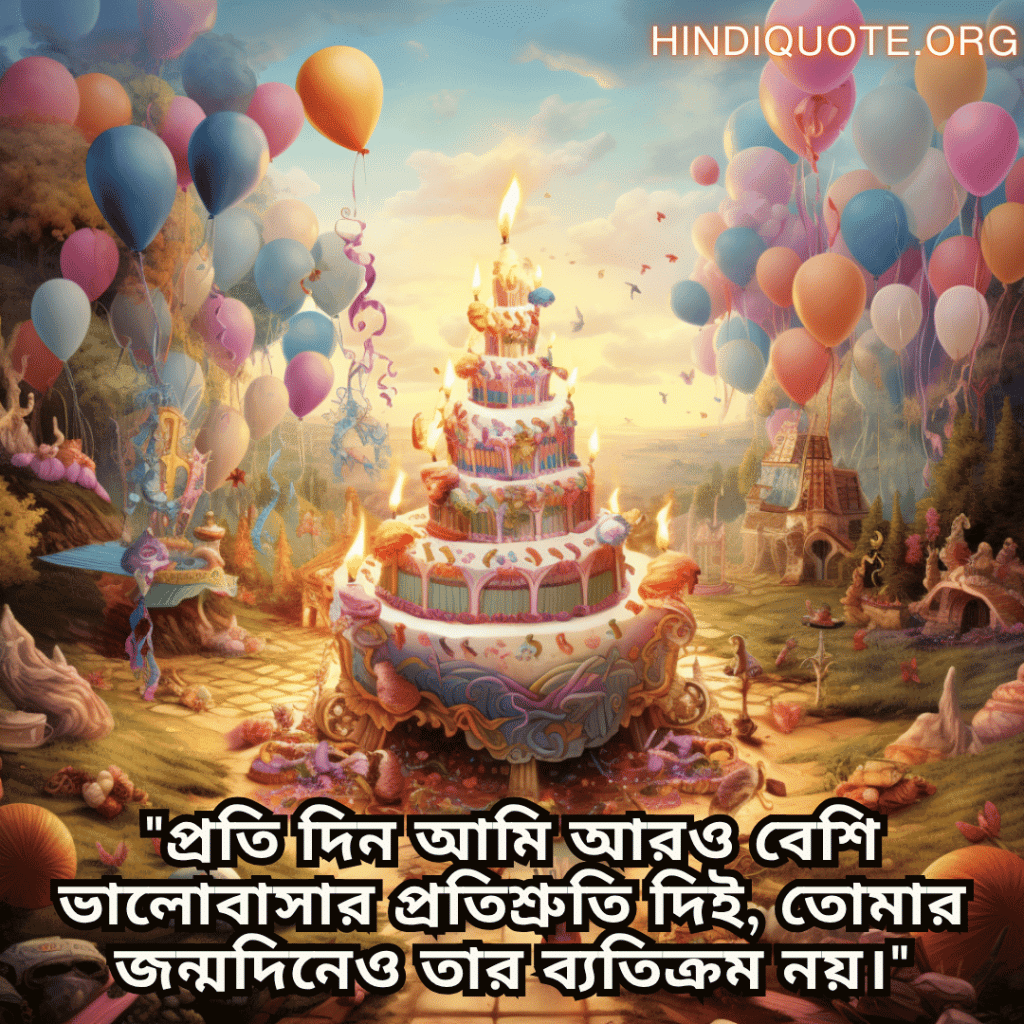 Happy Birthday Wishes In Bengali For Your Husband "প্রতি দিন আমি আরও বেশি ভালোবাসার প্রতিশ্রুতি দিই, তোমার জন্মদিনেও তার ব্যতিক্রম নয়।"