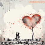 Romantic Quotes In Malayalam For Your Boyfriend "നിനക്ക് കൂടെ ഇല്ലെങ്കിൽ എല്ലാം അർഥശൂന്യമാകുന്നു."