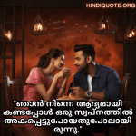 Romantic Quotes In Malayalam For First Dates "ഞാൻ നിന്നെ ആദ്യമായി കണ്ടപ്പോൾ ഒരു സ്വപ്നത്തിൽ അകപ്പെട്ടുപോയതുപോലായിരുന്നു."