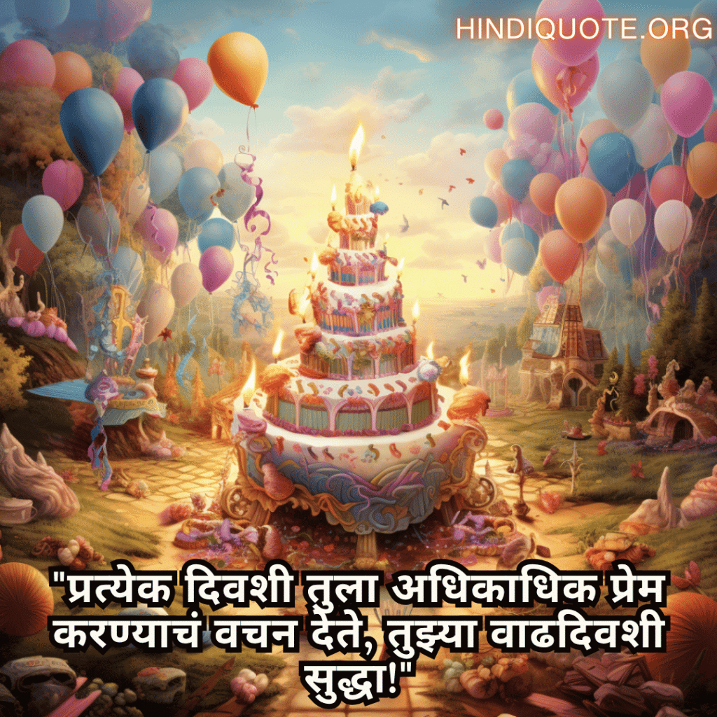 Happy Birthday Wishes In Marathi For Your Husband "प्रत्येक दिवशी तुला अधिकाधिक प्रेम करण्याचं वचन देते, तुझ्या वाढदिवशी सुद्धा!"