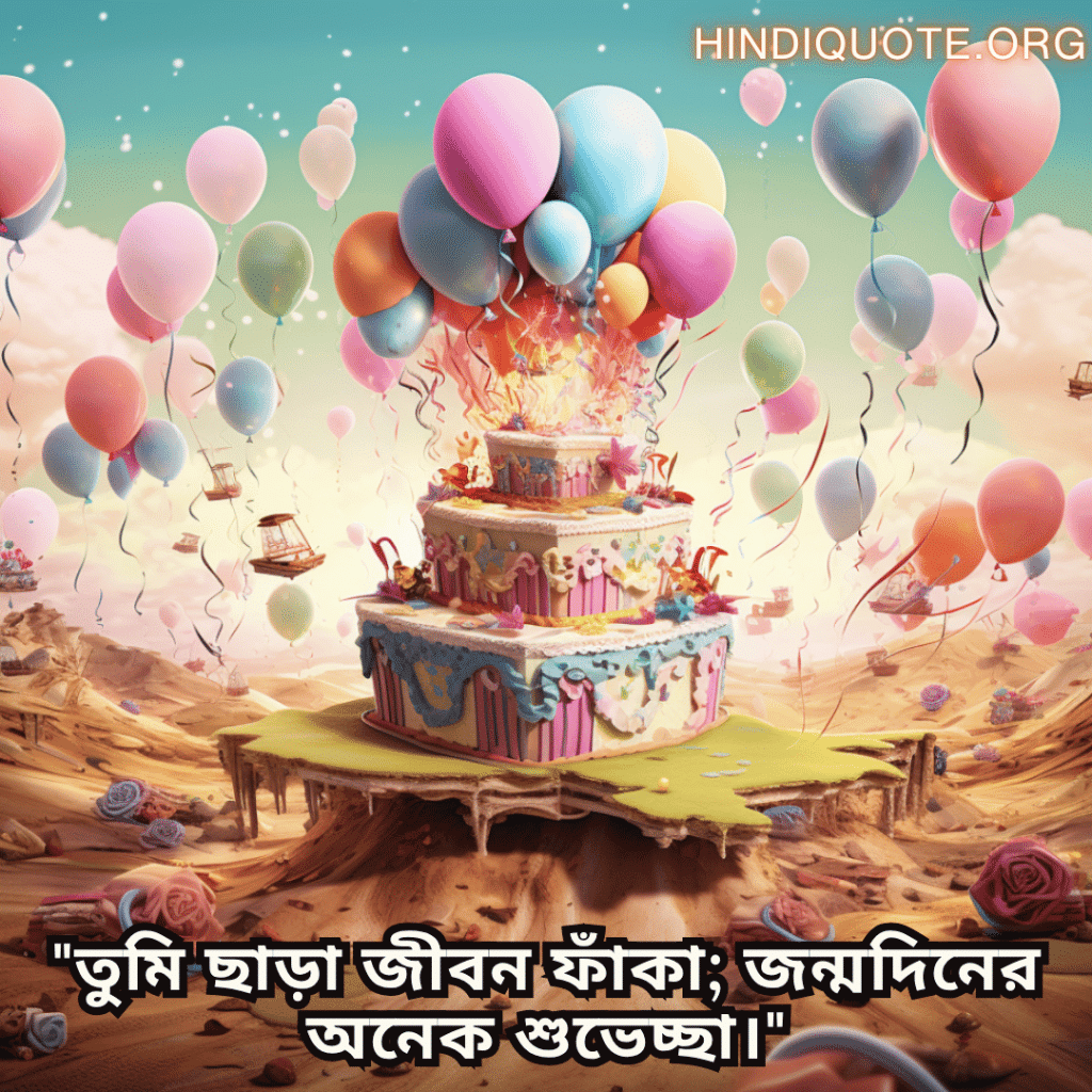 Happy Birthday Wishes In Bengali For Your Husband "তুমি ছাড়া জীবন ফাঁকা; জন্মদিনের অনেক শুভেচ্ছা।"