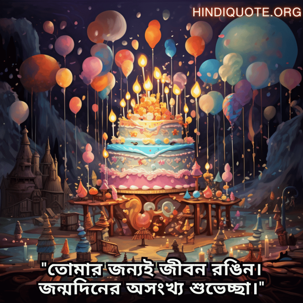 Happy Birthday Wishes In Bengali For Your Wife "তোমার জন্যই জীবন রঙিন। জন্মদিনের অসংখ্য শুভেচ্ছা।"