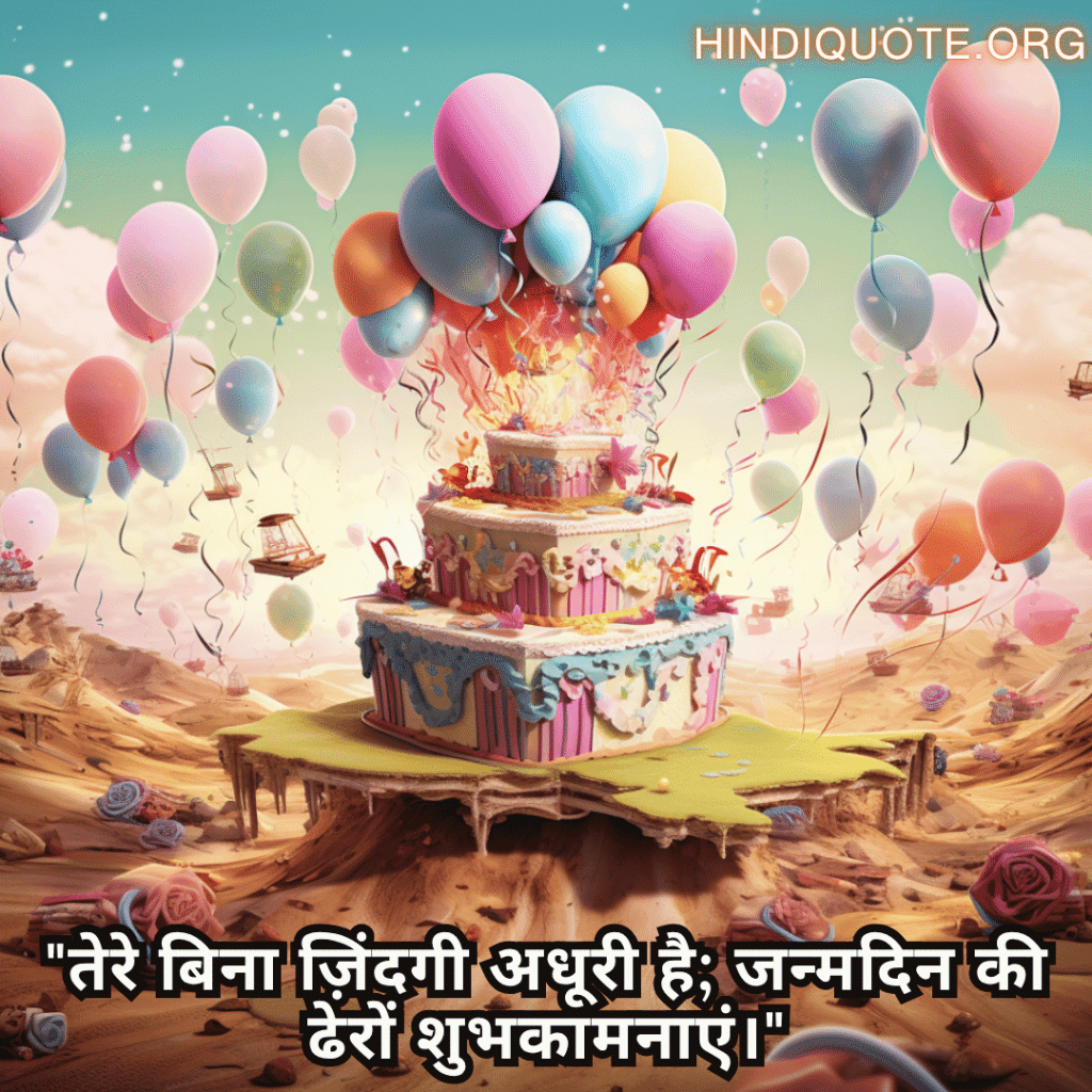 Happy Birthday Wishes In Hindi For Your Husband "तेरे बिना ज़िंदगी अधूरी है; जन्मदिन की ढेरों शुभकामनाएं।"