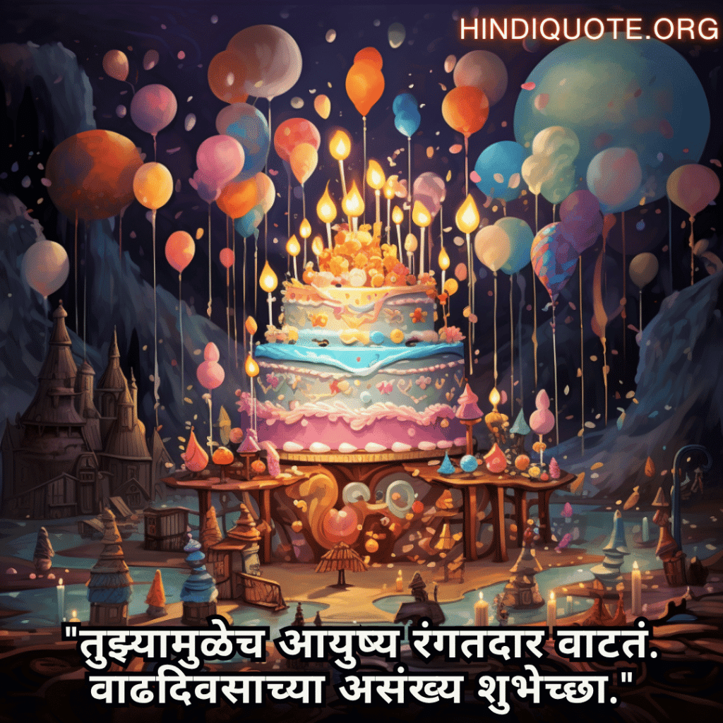 Happy Birthday Wishes In Marathi For Your Wife "तुझ्यामुळेच आयुष्य रंगतदार वाटतं. वाढदिवसाच्या असंख्य शुभेच्छा."