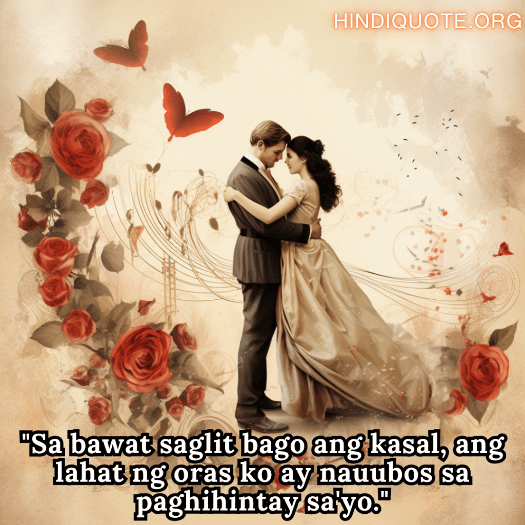 Romantic Phrases In Tagalog For Your Fiancé "Sa bawat saglit bago ang kasal, ang lahat ng oras ko ay nauubos sa paghihintay sa'yo."

