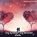 Romantic Quotes In Kannada For Your Husband "ನಿನ್ನ ಪ್ರೀತಿಯೇ ನನ್ನ ಜೀವನದ ಬೆಳಕು."
