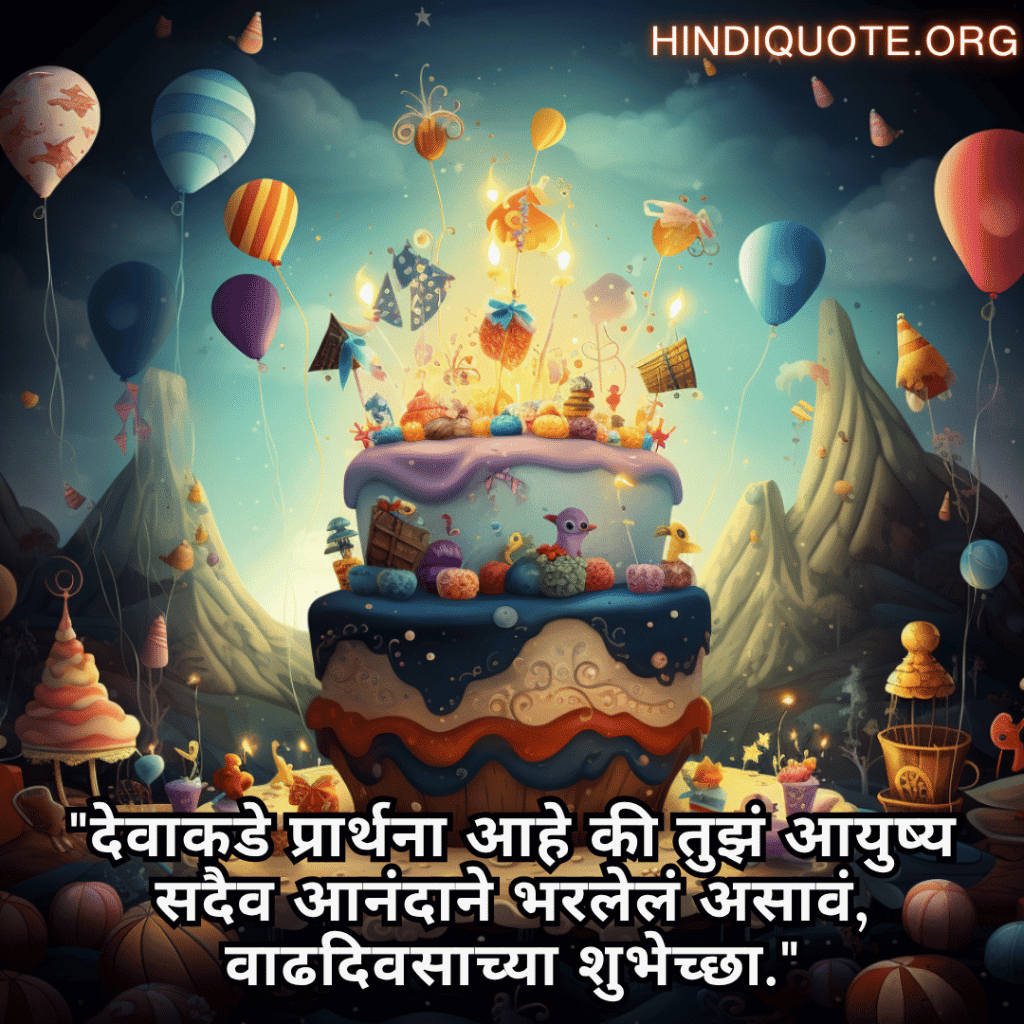Happy Birthday Wishes In Marathi For Your Sister "देवाकडे प्रार्थना आहे की तुझं आयुष्य सदैव आनंदाने भरलेलं असावं, वाढदिवसाच्या शुभेच्छा."