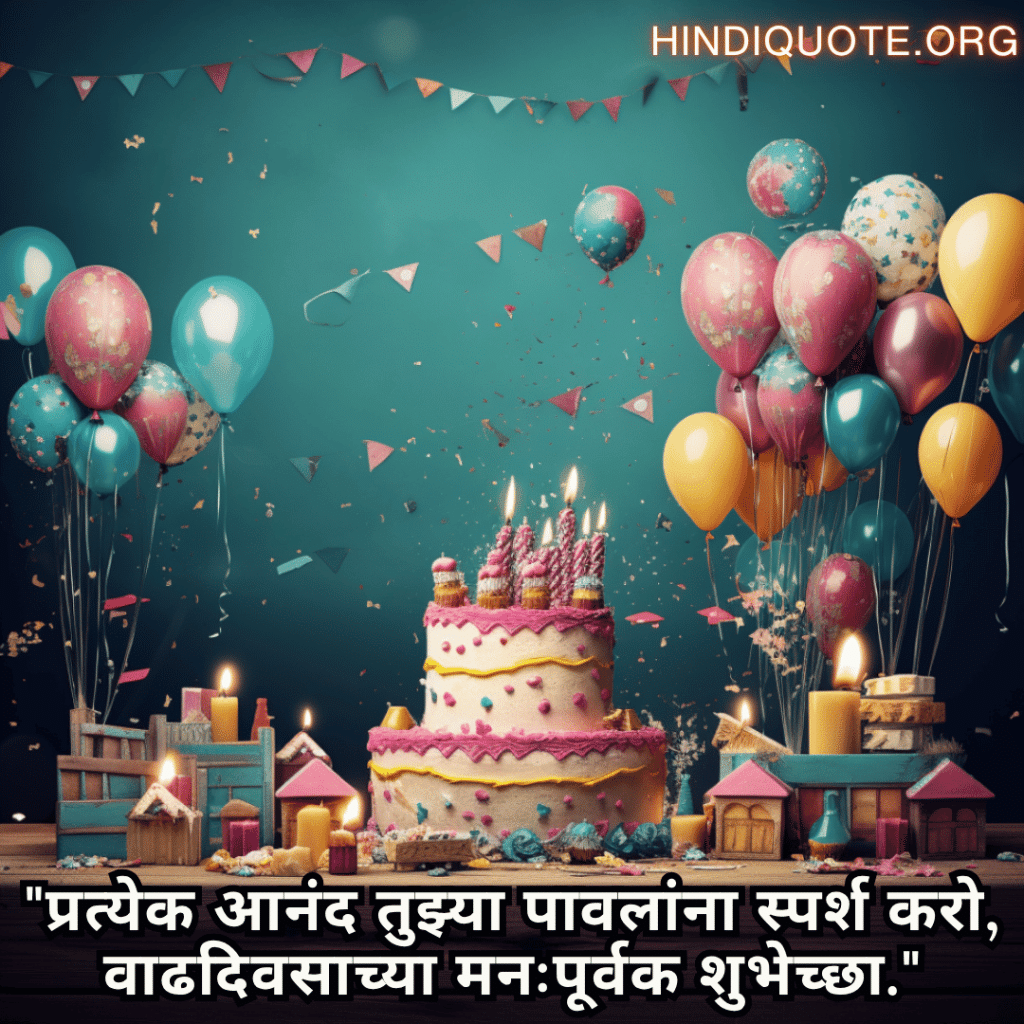 Happy Birthday Wishes In Marathi For Your Wife "प्रत्येक आनंद तुझ्या पावलांना स्पर्श करो, वाढदिवसाच्या मनःपूर्वक शुभेच्छा."