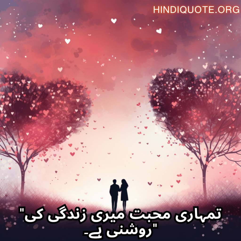 Romantic Shayari In Urdu For Your Husband "تمہاری محبت میری زندگی کی روشنی ہے۔"