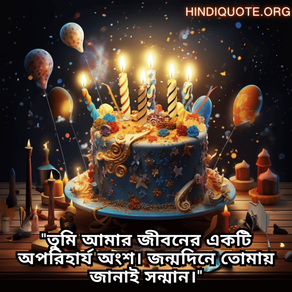 Happy Birthday Wishes In Bengali For Your Husband "তুমি আমার জীবনের একটি অপরিহার্য অংশ। জন্মদিনে তোমায় জানাই সন্মান।"