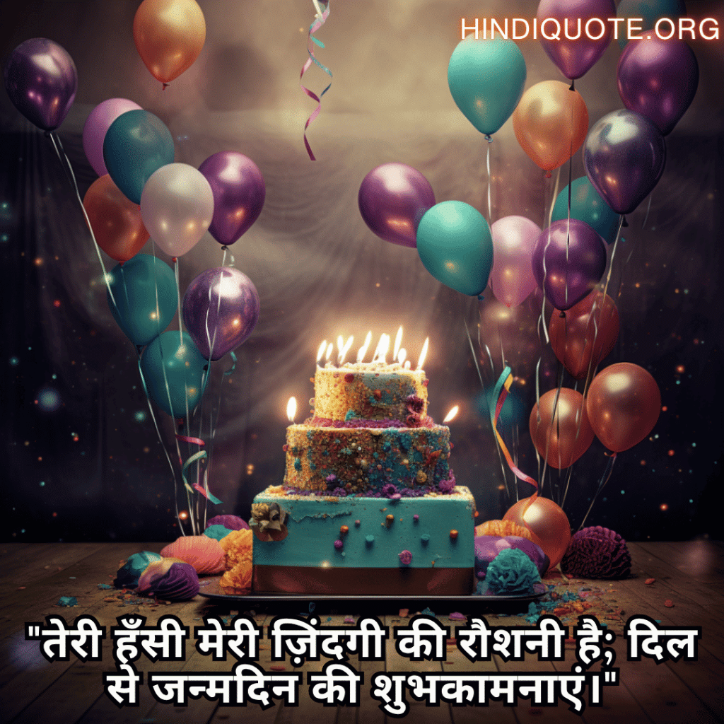 Happy Birthday Wishes In Hindi For Your Sister "तेरी हँसी मेरी ज़िंदगी की रौशनी है; दिल से जन्मदिन की शुभकामनाएं।"