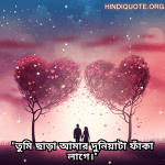 "তুমি ছাড়া আমার দুনিয়াটা ফাঁকা লাগে।"