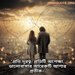 "প্রতি দূরত্ব, প্রতিটি অপেক্ষা, ভালোবাসার আরেকটি আশার প্রতীক।"