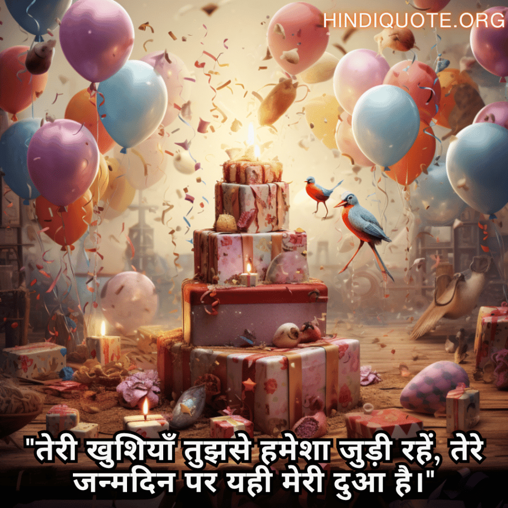 "तेरी खुशियाँ तुझसे हमेशा जुड़ी रहें, तेरे जन्मदिन पर यही मेरी दुआ है।"