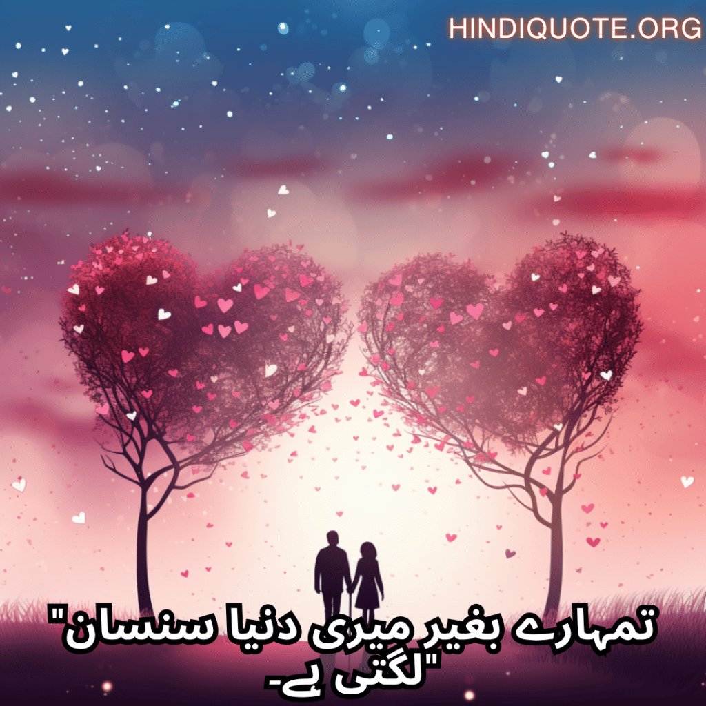 "تمہارے بغیر میری دنیا سنسان لگتی ہے۔"