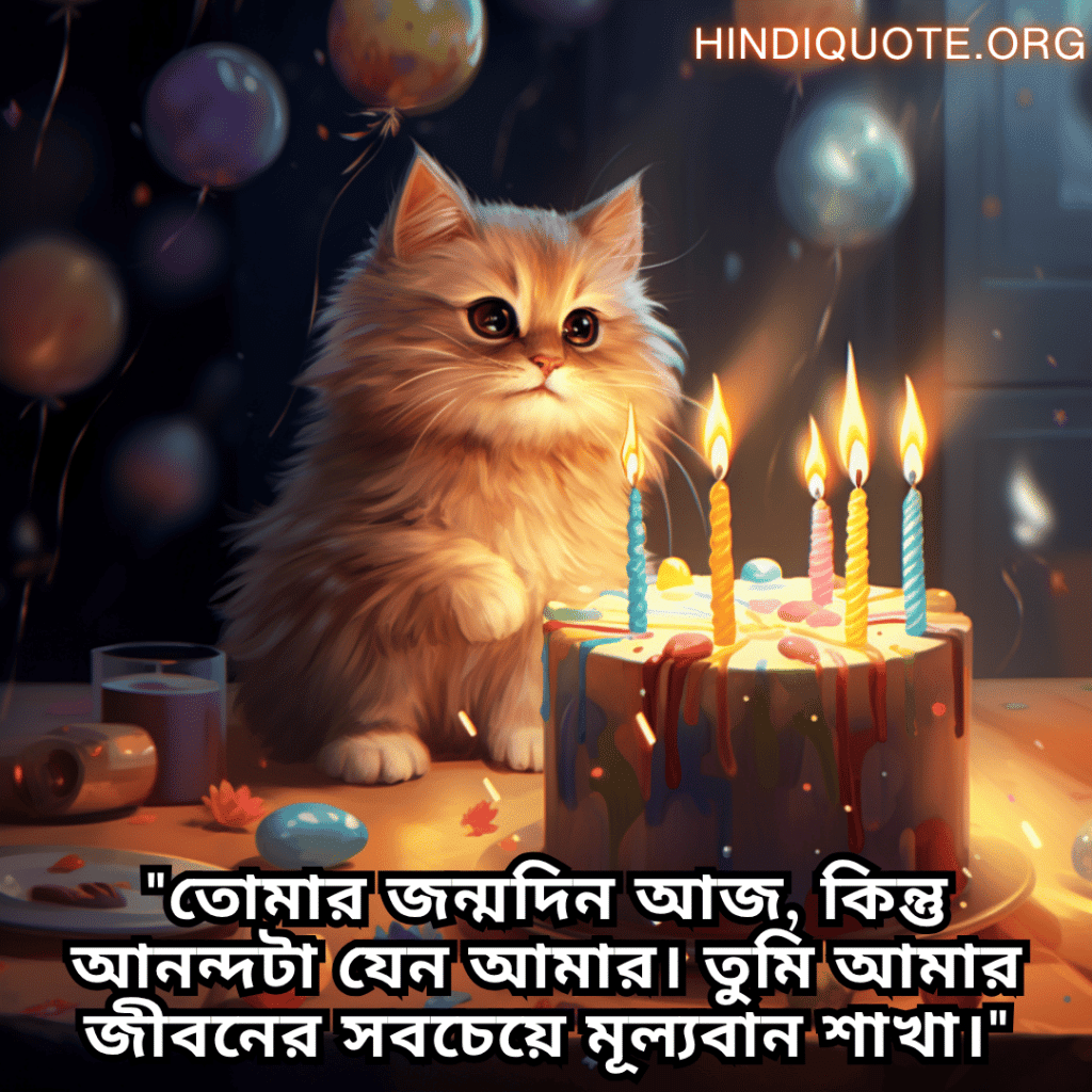 "তোমার জন্মদিন আজ, কিন্তু আনন্দটা যেন আমার। তুমি আমার জীবনের সবচেয়ে মূল্যবান শাখা।"