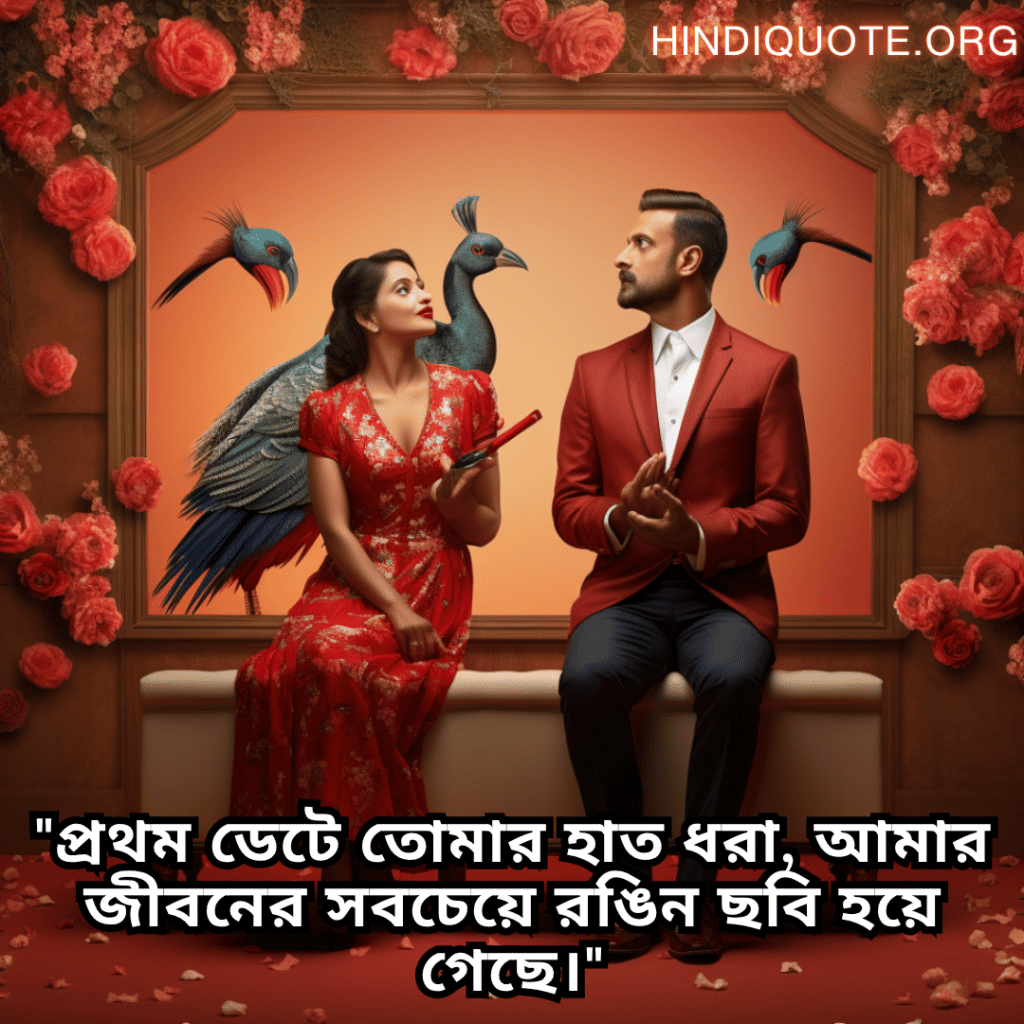 "প্রথম ডেটে তোমার হাত ধরা, আমার জীবনের সবচেয়ে রঙিন ছবি হয়ে গেছে।"
