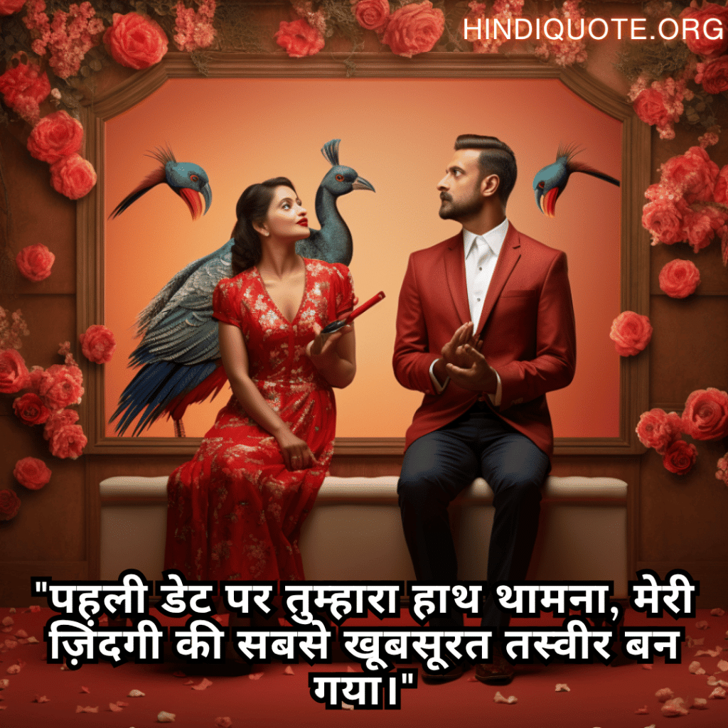 "पहली डेट पर तुम्हारा हाथ थामना, मेरी ज़िंदगी की सबसे खूबसूरत तस्वीर बन गया।"