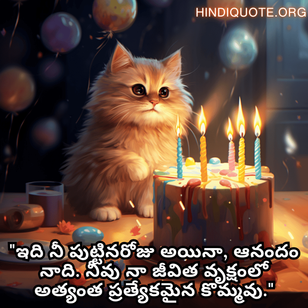 "ఇది నీ పుట్టినరోజు అయినా, ఆనందం నాది. నీవు నా జీవిత వృక్షంలో అత్యంత ప్రత్యేకమైన కొమ్మవు."