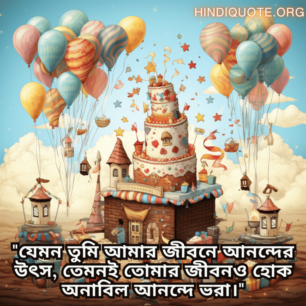 "যেমন তুমি আমার জীবনে আনন্দের উৎস, তেমনই তোমার জীবনও হোক অনাবিল আনন্দে ভরা।"
