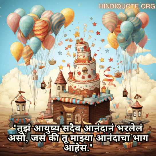 "तुझं आयुष्य सदैव आनंदानं भरलेलं असो, जसं की तू माझ्या आनंदाचा भाग आहेस."