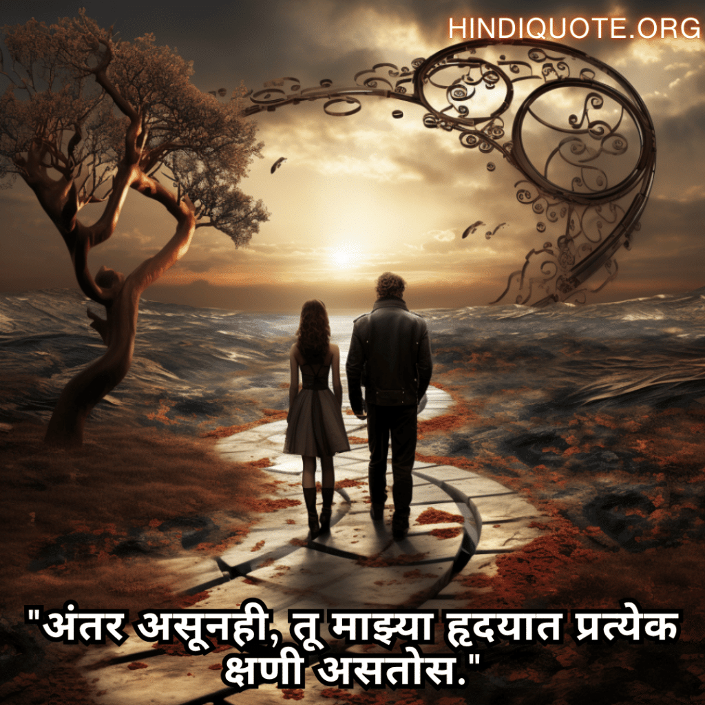 "अंतर असूनही, तू माझ्या हृदयात प्रत्येक क्षणी असतोस."