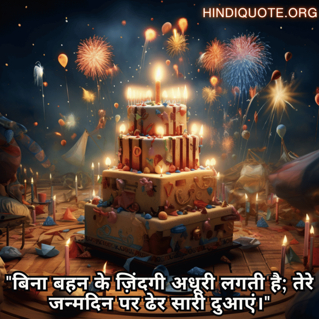 "बिना बहन के ज़िंदगी अधूरी लगती है; तेरे जन्मदिन पर ढेर सारी दुआएं।"